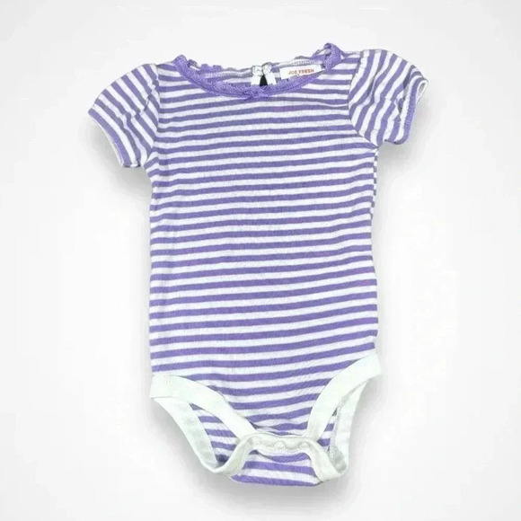 4/$20 Joe Fresh  Purple Striped Onesie - Picture 1 of 4